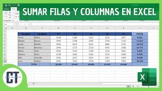 Como sumar filas y columnas en Excel