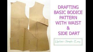 ️ [NEW 2023] Simple Easy- How to draft Basic Bodice Pattern With Darts for Beginners