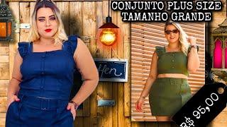 ️ CONJUNTO FEMININO PLUS  REGATA SHORT SAÍA PLUS SIZE TAMANHO GRANDE