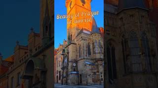 Beauty of Prague at sunrise. Walking tour of Prague, Czech Republic.