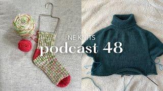 podcast 48 | karl johan sweater progress, euterpe socks and christmas socks