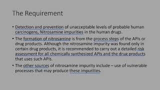 Control of Nitrosamine impurities