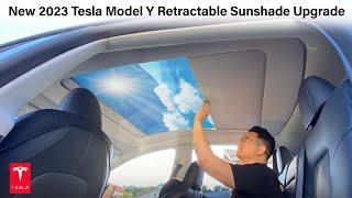 New 2023 Tesla Model Y Retractable Sunshade Upgrade! #tesla  #teslamodely