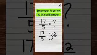 Improper Fractions to Mixed Numbers | Math with Mr. J #Shorts