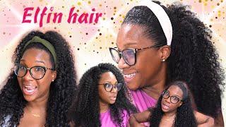 I Tried This Curly Wig and WOW! ||''Invisible Half Wig Pixie Curls Hair Ft. ELFIN HAIR''