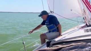 Offshore Sailing School - Adjusting the Fairlead on the Loaded Jib Sheet