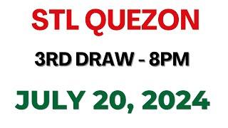 STL Quezon 3rd draw result today live 20 July 2024