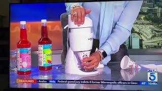 KTLA5 Hawaiian Ice + Cotton Candy maker demo GETS STICKY  May 8, 2021