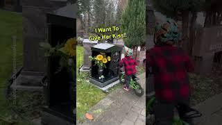 Little Boy Visits His Mom's Grave 