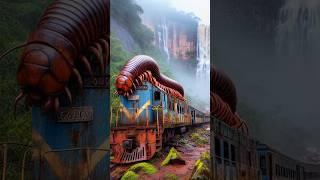 AI Nature Discovery | Train vs Millipede | Amazon Jungle #shorts #waterfall #wow