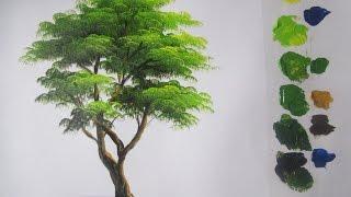 How to paint a tree in Acrylics lesson 5