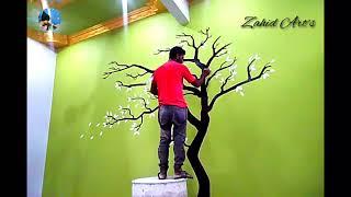 Wall painting wall design the tree wall painting new wall painting design