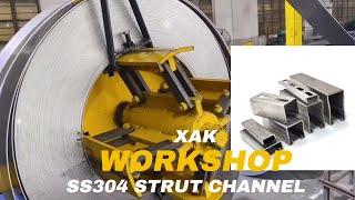 2023.11.22 XAK workshop daily production share-SS304 ribbed strut half slotted metal framing