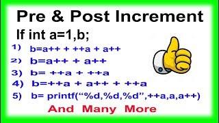 Pre and Post-increment operator in c | increment and decrement operators in c | Hindi Tutorial Video