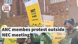 ANC members protest outside NEC meeting