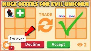 OMG! PEOPLE ALWAYS OVERPAY FOR THEM! LATEST HUGE OFFERS FOR EVIL UNICORN IN ROBLOX #adoptme