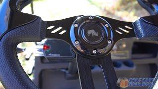 Aviator-5 Black Golf Cart Steering Wheel - Fits All Carts!