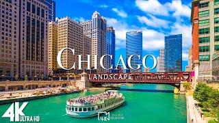 Chicago 4K drone view  Flying Over Chicago | Relaxation film with calming music - 4k HDR