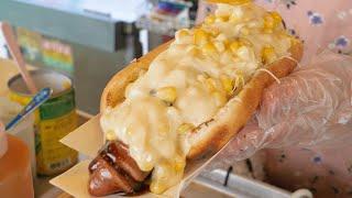 일산 웨스턴돔 모짜렐라 콘치즈 핫도그 / mozzarella corn cheese hot dog - 한국 길거리 음식