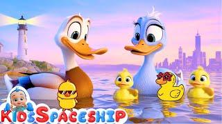 5 little Ducks go out one day - baby duck song | Kids Spaceship | Nursery Rhymes & Poem Song