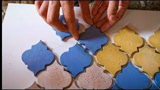 DIY Mini Cement Tiles / Arabesque Mosaic / Color Concrete / STONEIDEA.!.