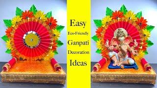 Easy & Simple Ganpati Decor with Cardboard/Eco-friendly Decoration ideas for festivals.