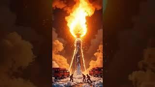 Massive Matchstick Fire! Tiny Firefighters in Action!