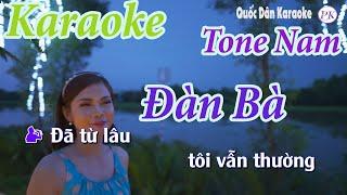 Karaoke Đàn Bà | Bossa Nova | Tone Nam (Gm,Tp:100) | Quốc Dân Karaoke