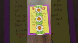 Certificate Page For Project file / Design For Certificate Page For School #projectfile #art