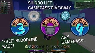 *NEW* SHINDO LIFE GAMEPASS GIVEAWAY! (FREE BLOODLINE BAG AND BLOODLINE SLOTS! | Shindo Life Roblox