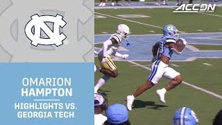 North Carolina QB Omarion Hampton Highlights vs. Georgia Tech