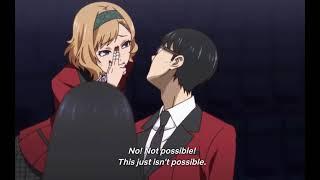 Kakegurui - Ituski gloats in Kaede's Face choice poker