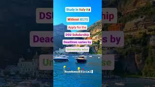 Study in Italy without IELTS | Apply for DSU Scholarship #studyabroad #scholarship #trendingshorts