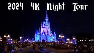 Magic Kingdom 2024 Night Tour & Walkthrough in 4K | Walt Disney World Orlando Florida April 2024