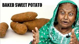 Tribal People Try Baked Sweet Potato