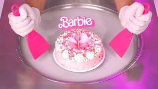 Barbie Ice Cream Rolls - how to make a Cream Cake to delicious rolled fried Ice Cream Roll | ASMR