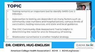 COVID-19 Testing with Dr. Cheryl Hug-English, MD