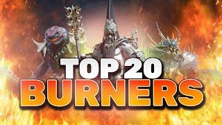 Top 20 HP Burn Champions in RAID (Ranked 20 to 1) UPDATED
