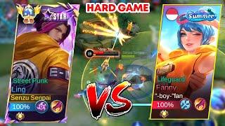 HARD GAME!! LING VS FANNY | INTENSE MATCH PERFECT EPIC COMBACK GAMEPLAY Mobile Legends