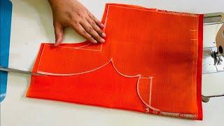 Super easy designer blouse neck design | Blouse back neck design cutting and stitching