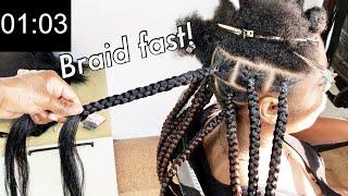 HOW TO BRAID FAST WHILE DOING COI LERAY BRAIDS (speed techniques for box braids and in general)