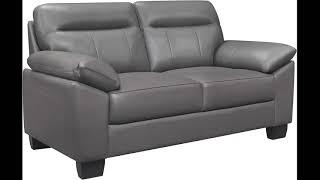 Homelegance 67" Leather Loveseat, Dark Gray