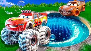 Cleaning Disney Pixar Cars, Lightning Mcqueen, Miss Fritter, Tow Matr, BeamNG Drive