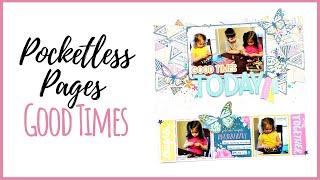 Using up Project Life Cards | Pocketless Pages | 12x12 Scrapbook Layout