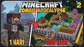 100 Hari di Minecraft Tapi Zombie Apocalypse ! - Tsunami Zombie Makin Brutal ! Part 2