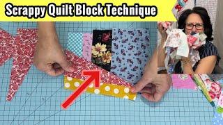 Scrappy Crumb Quilt Block - How To Diagonal Cut Scraps