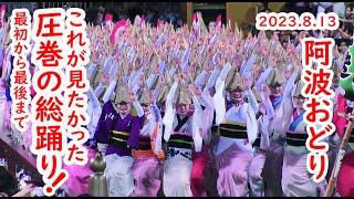 [2023/8/13]これが日本の踊り！徳島 阿波おどり 鳥肌たった総踊り！Awa-odori Festival Beautiful dance  performance