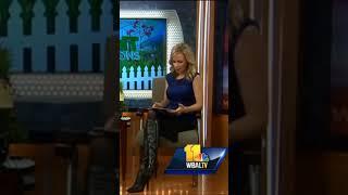 Sarah Caldwell in Spike Heeled Leather Knee Boots - WBAL TV 11   #Shorts    [720p]