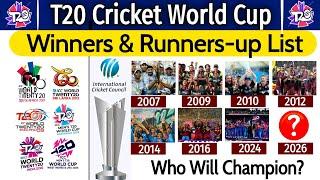 ICC T20 World Cup Winners & Runners-up List Of All Seasons | T20 World Cup Champions & Runners-up |