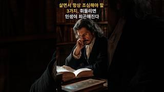 살면서 항상 조심해야 할 3가지 휘둘리면 인생이 피곤해진다. #동기부여 #지혜 #자기계발 #철학 #데카르트 #니체 #shorts #인생명언 #인생공부 #노자 #공자  #인간관계조언